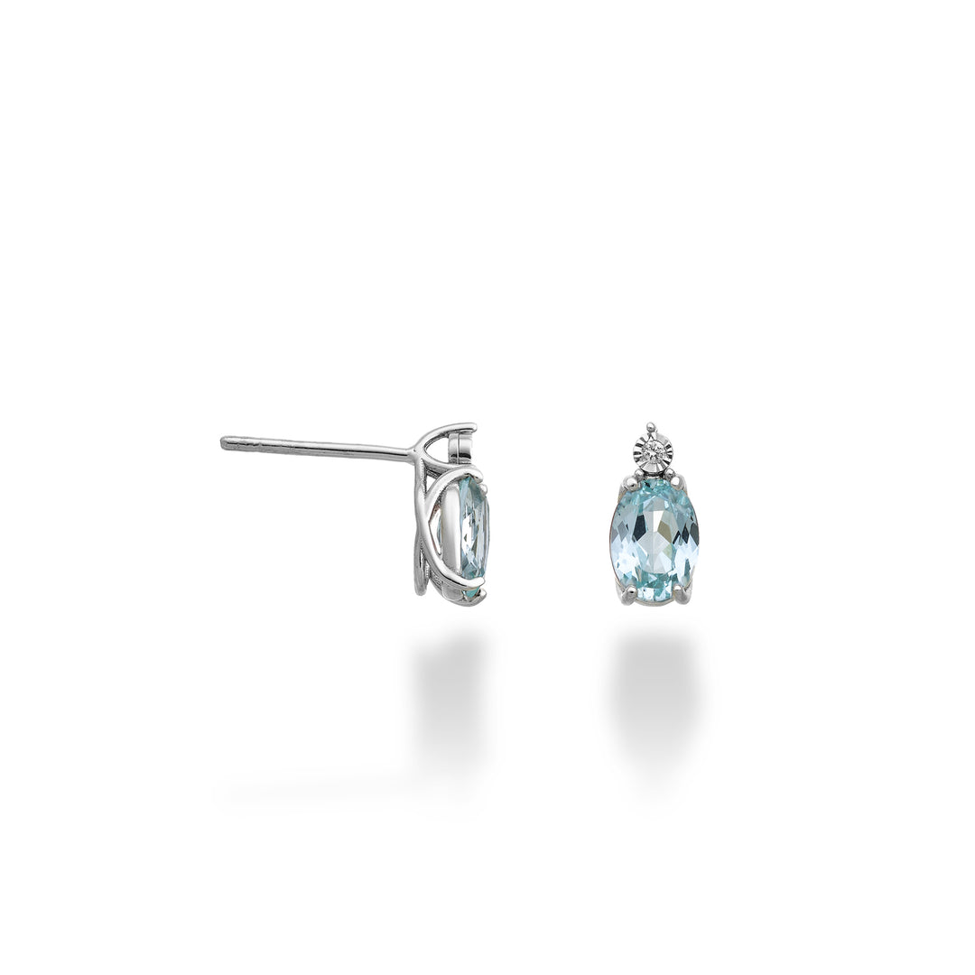 Mikiko ou tourmaline paraiba ovale 18 carats 7x5 avec diamant MO5176O4PAR