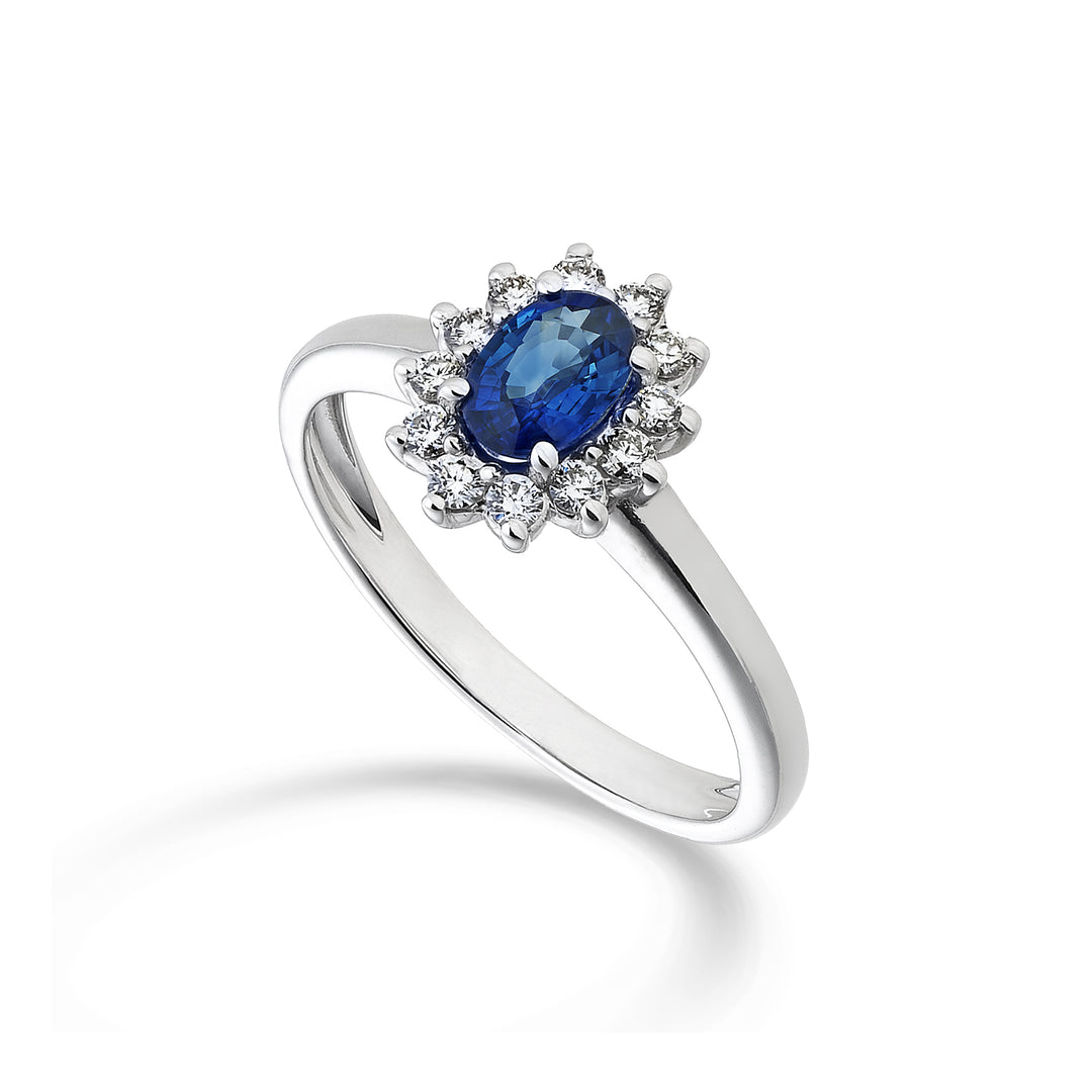 Nihama an 18k sapphire no. oval 6x4 ct.0.62 diam. 0.23 ct NA5093O4ZFN062