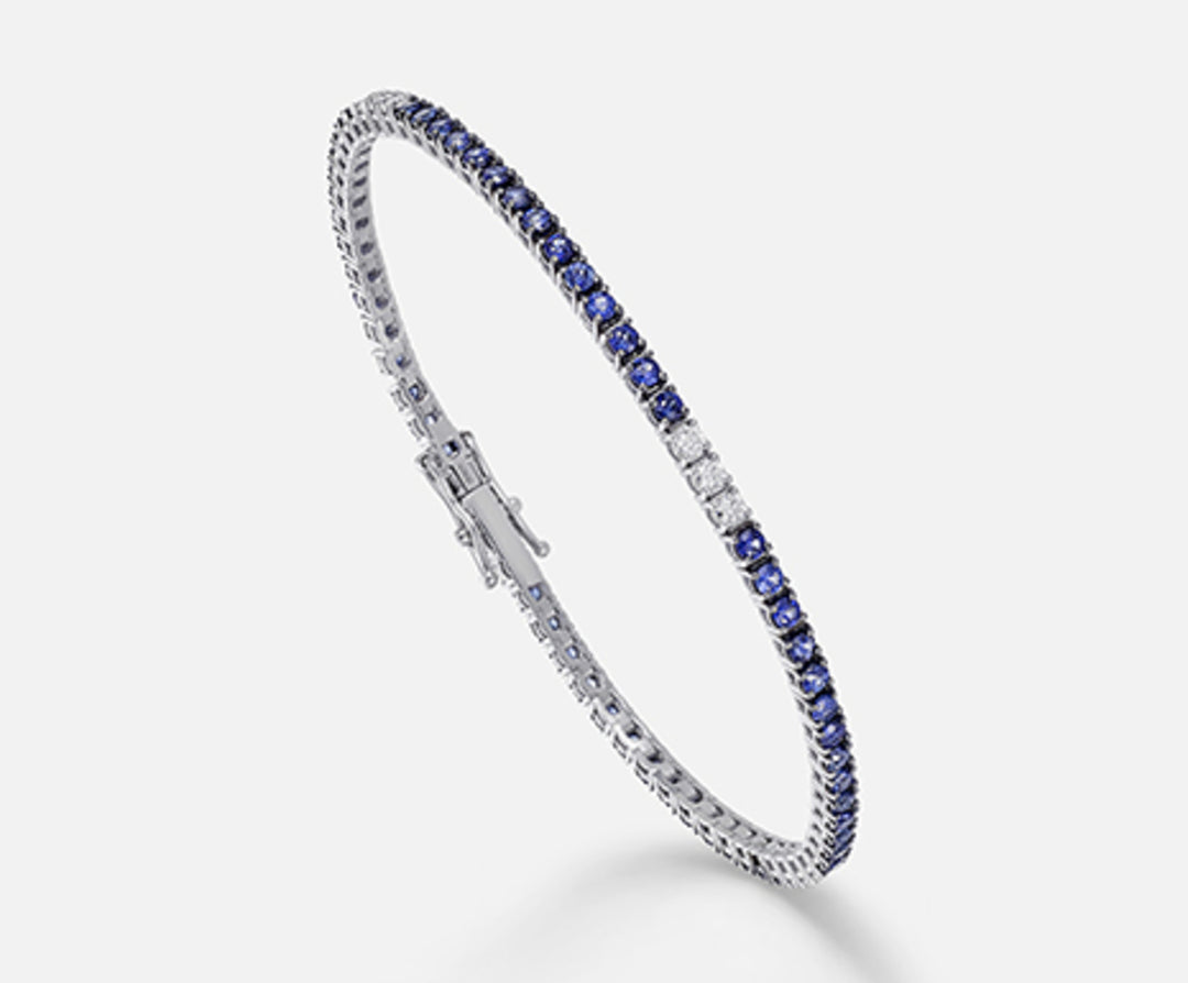 Nihama Br Tennis 18 Karat Saphire 2,50 ct Durchm. ct.0,40 cm.17,5 NB5021O4ZFD272.17,5