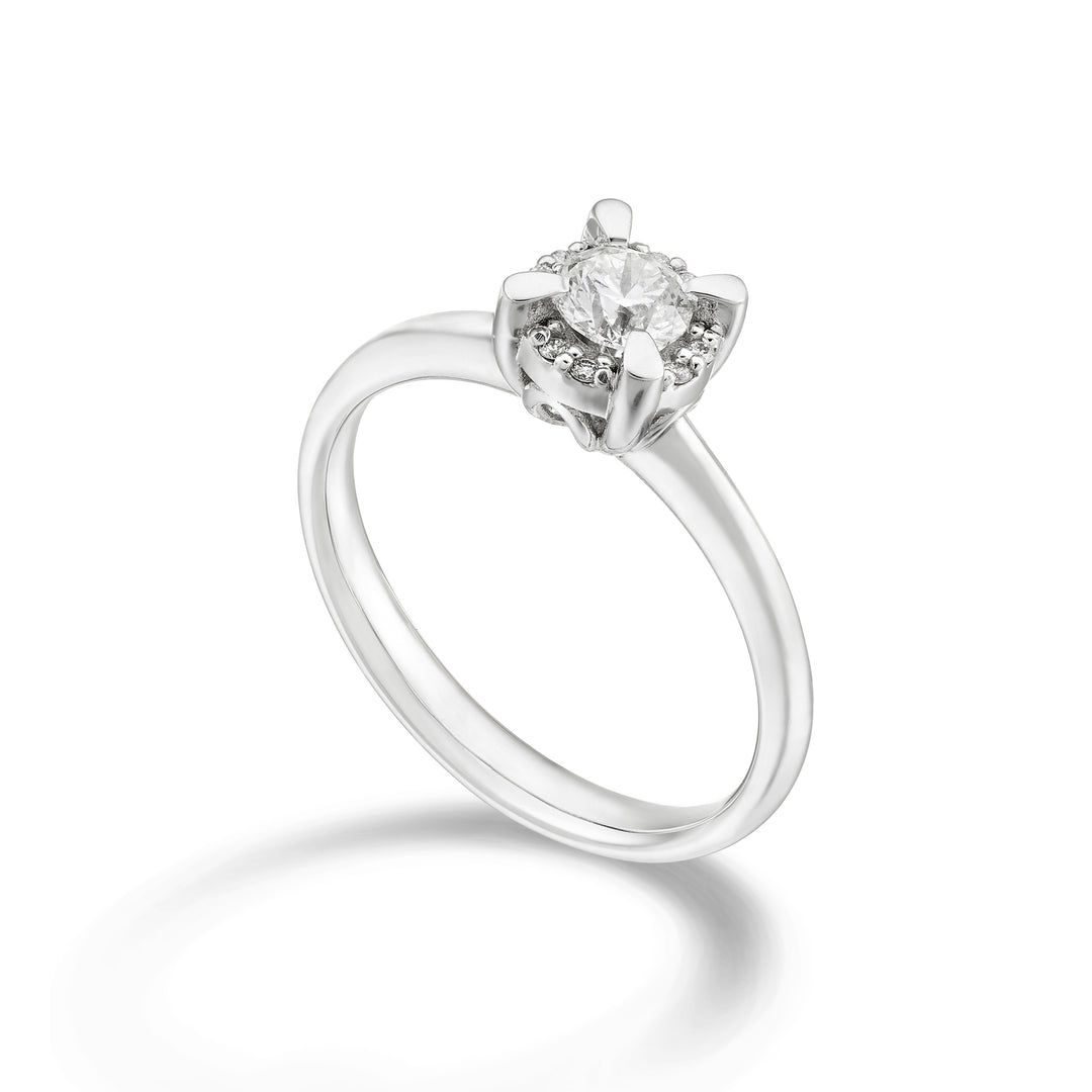 World Diamond Group solitaire sormus halk. piikkien välissä, sv. 0,08 ct ASLC421DI08-24128110038