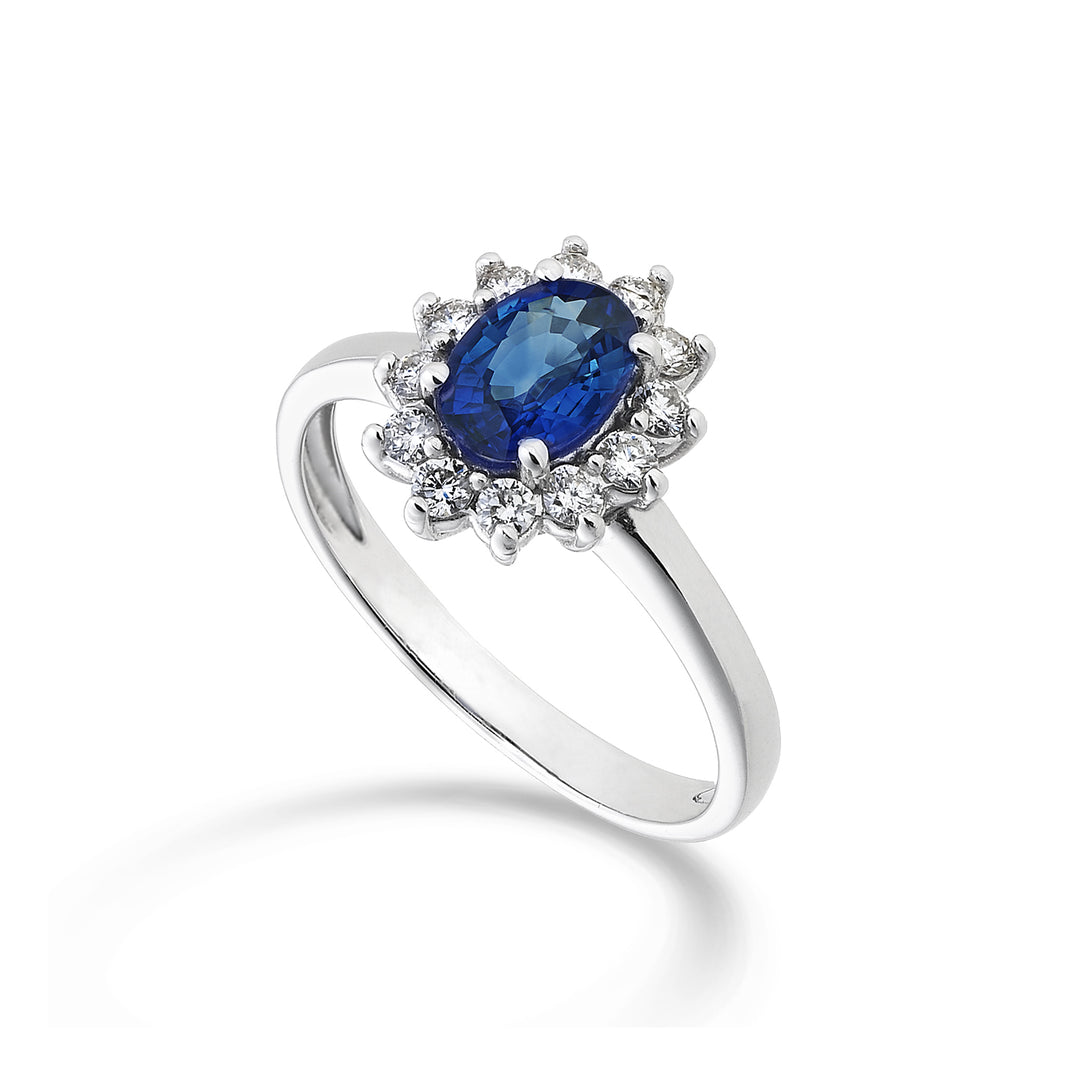 Nihama an 18k sapphire no. oval 7x5 ct.0.95 diam. 0.30 ct NA5094O4ZFN095