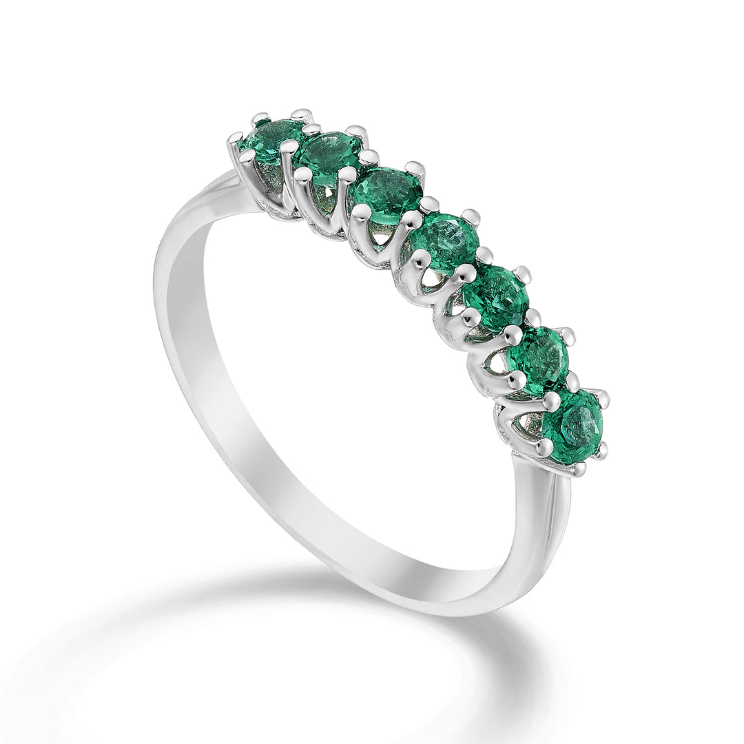 Inel liniar Riviera Golay 7 smaralde total 0,52 ct AR7L046SM056-23053110015