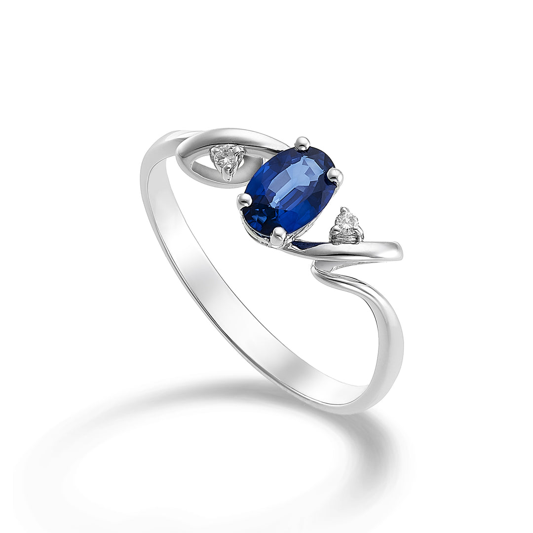 Nihama un zafiro ovalado de 18k 6x4 ct.0,40 diam. 0,02 quilates NA5057O4ZFD