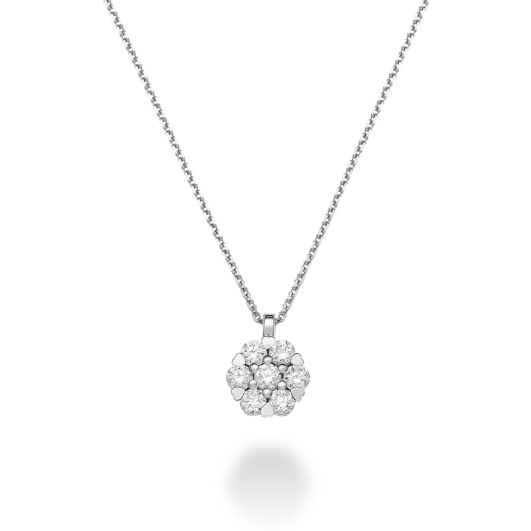 Colar com pingente de batimento cardíaco do World Diamond Group 7 pedras total ct. 0,28 GM001D030-23018110108