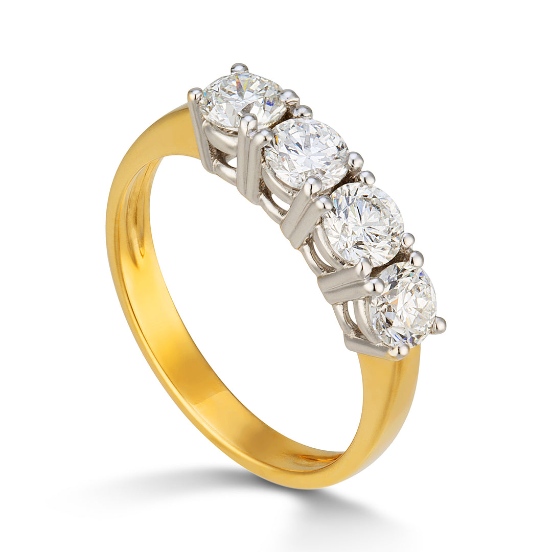 Bague Golay Riviera 4 pierres 0,30 ct or blanc et jaune AR4030DI-23139110060