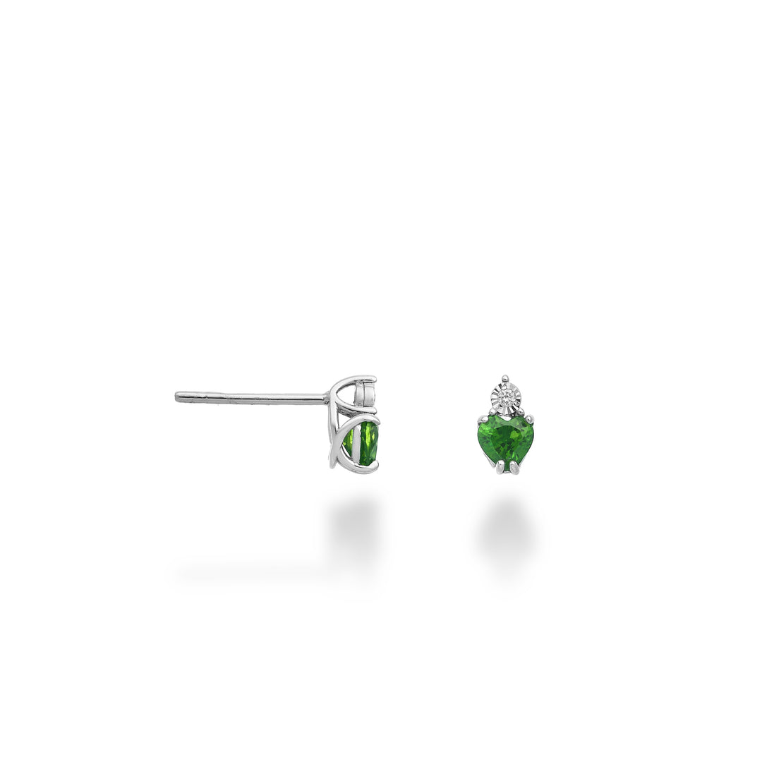 Mikiko ou cœur 4x4 émeraude 9 carats avec diamant MO5179R4BE