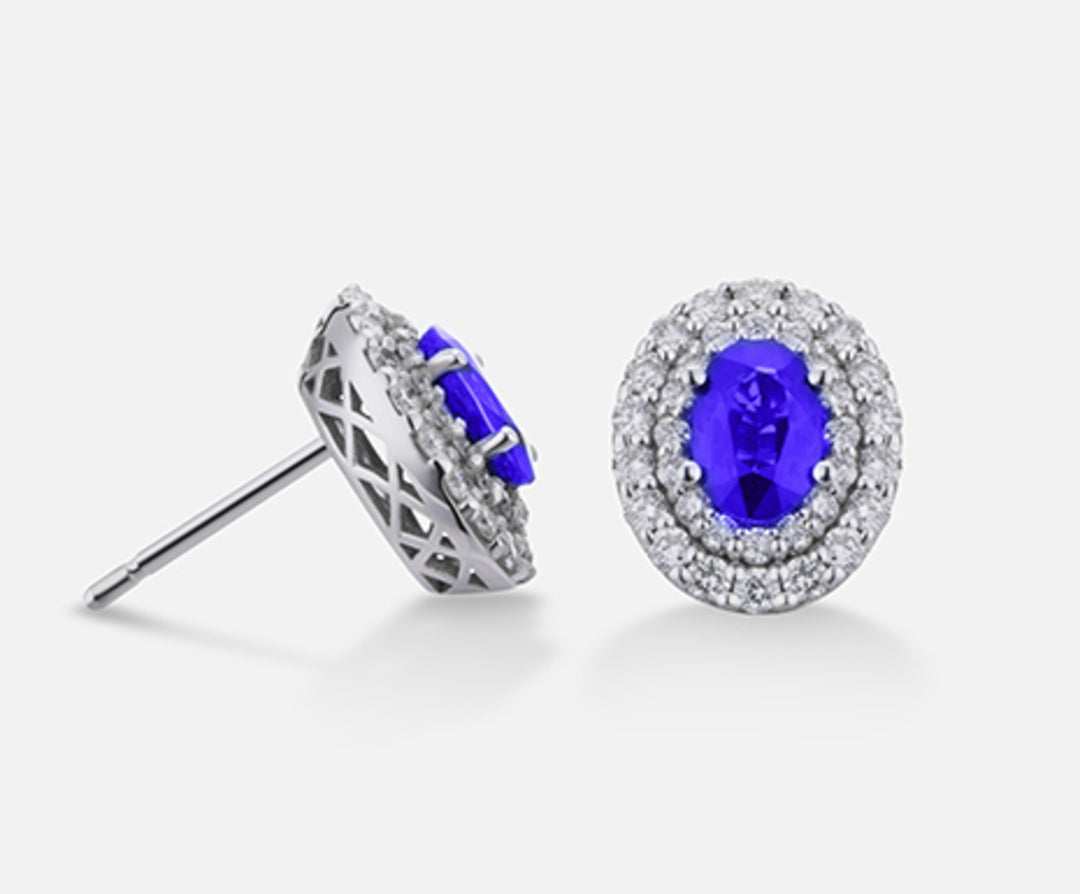 Mikiko or 18k tanzanite n. oval 6x4 ct.0.76 dia ct.0.66 MO5040O4TZN