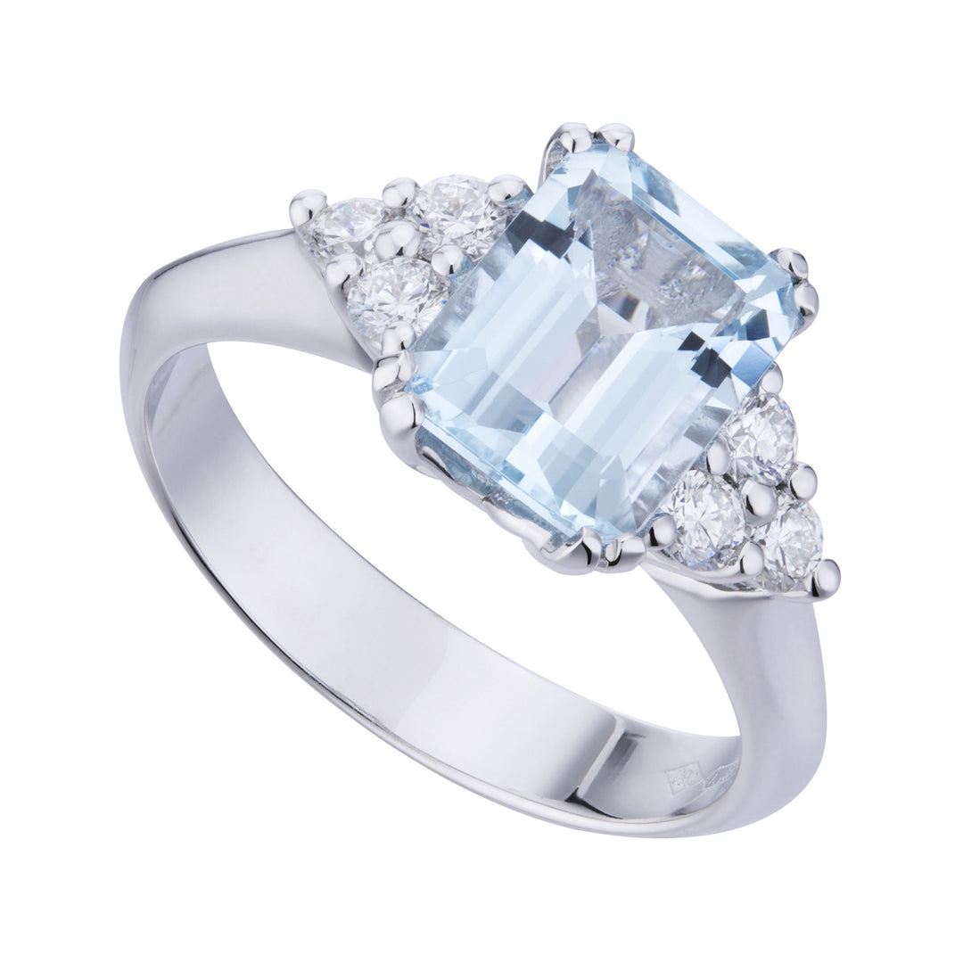 World Diamond Group inel octogonal acvamarin 10x8 și diamante lat ACLC059DIAQ4-22188110027
