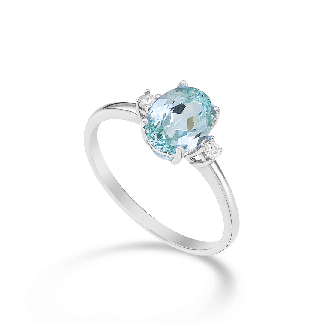 Mikiko 18k oválný paraiba turmalín 8x6 ct.1,60 pr. ct.0.05 MA5074O4PAR