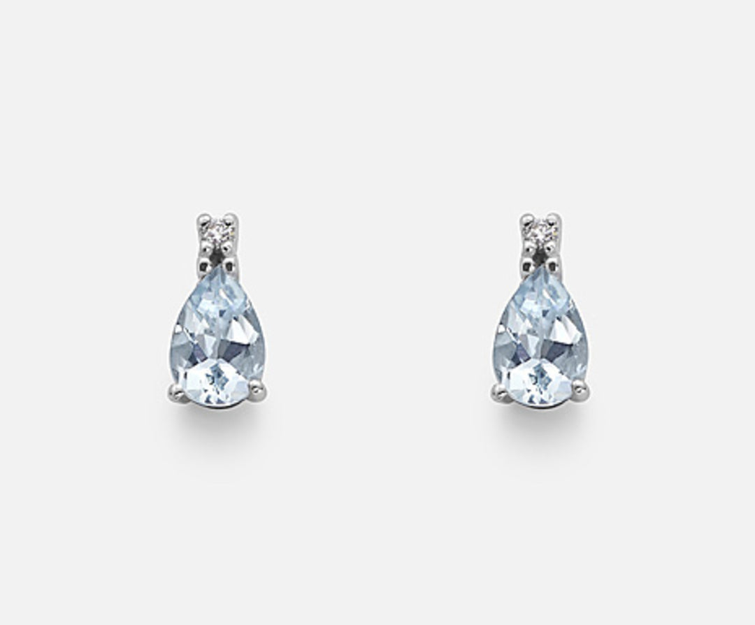 Mikiko sau picătură acvamarin 18k 6x4 ct.0,60 diam. ct.0.02 MO5026O4AM