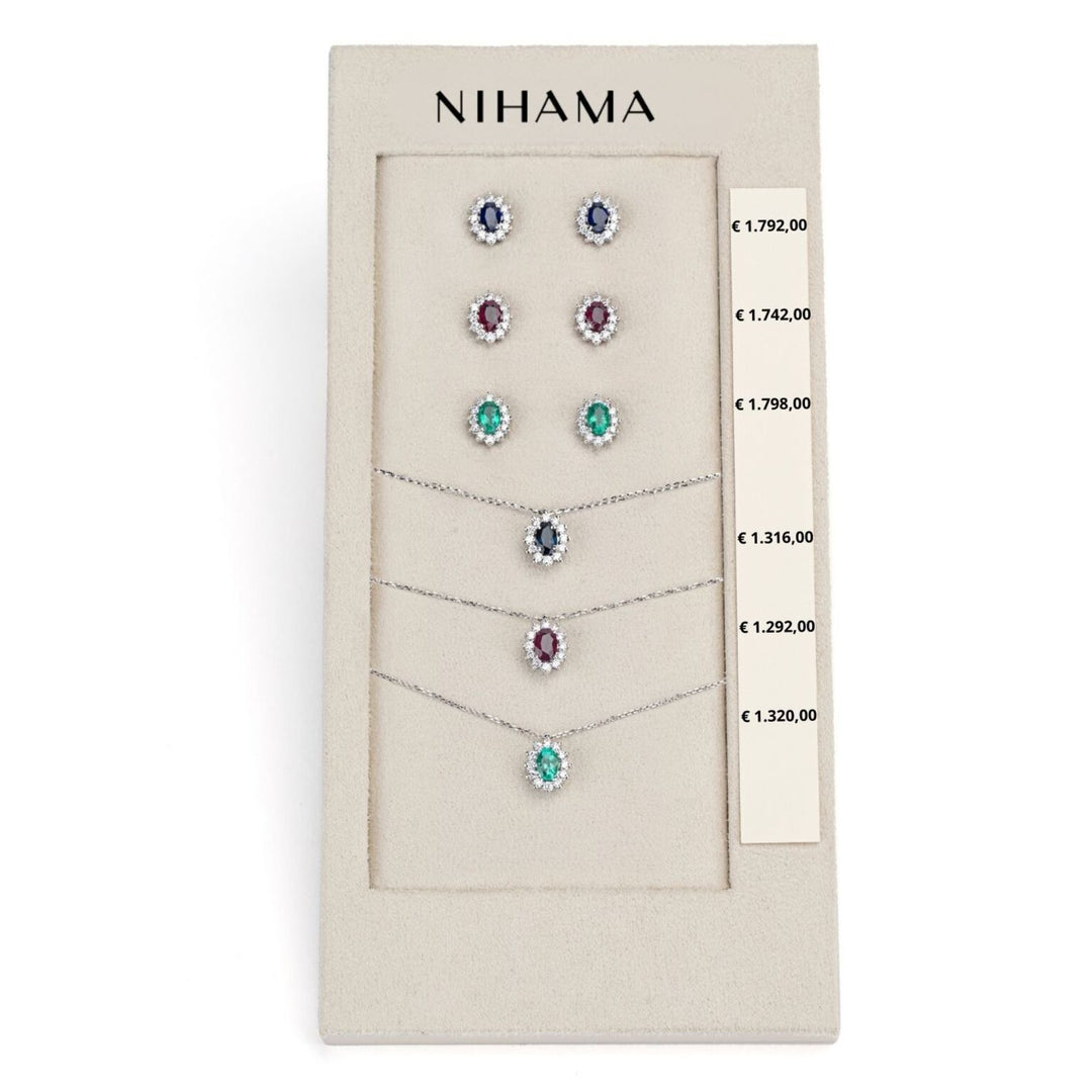 Nihama-Paket cl 5047 + oder 5030 9kt oval 6x4 Saphir, Rubin und Smaragd tr. N.LIGHTBOX.11-T9K