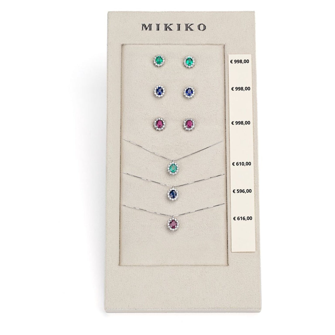 Mikiko-Paket Kl. 5126 + oder 5104 9kt oval 5x4 Saphir, Rubin und Smaragd tr. M.LIGHTBOX.15-T9K