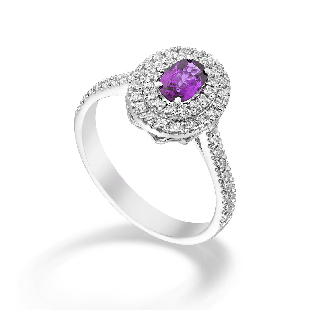 Golay ring z.pink oval 6x4 dubbel kontur skaft inkl ACLC326DIZP64-24072110118