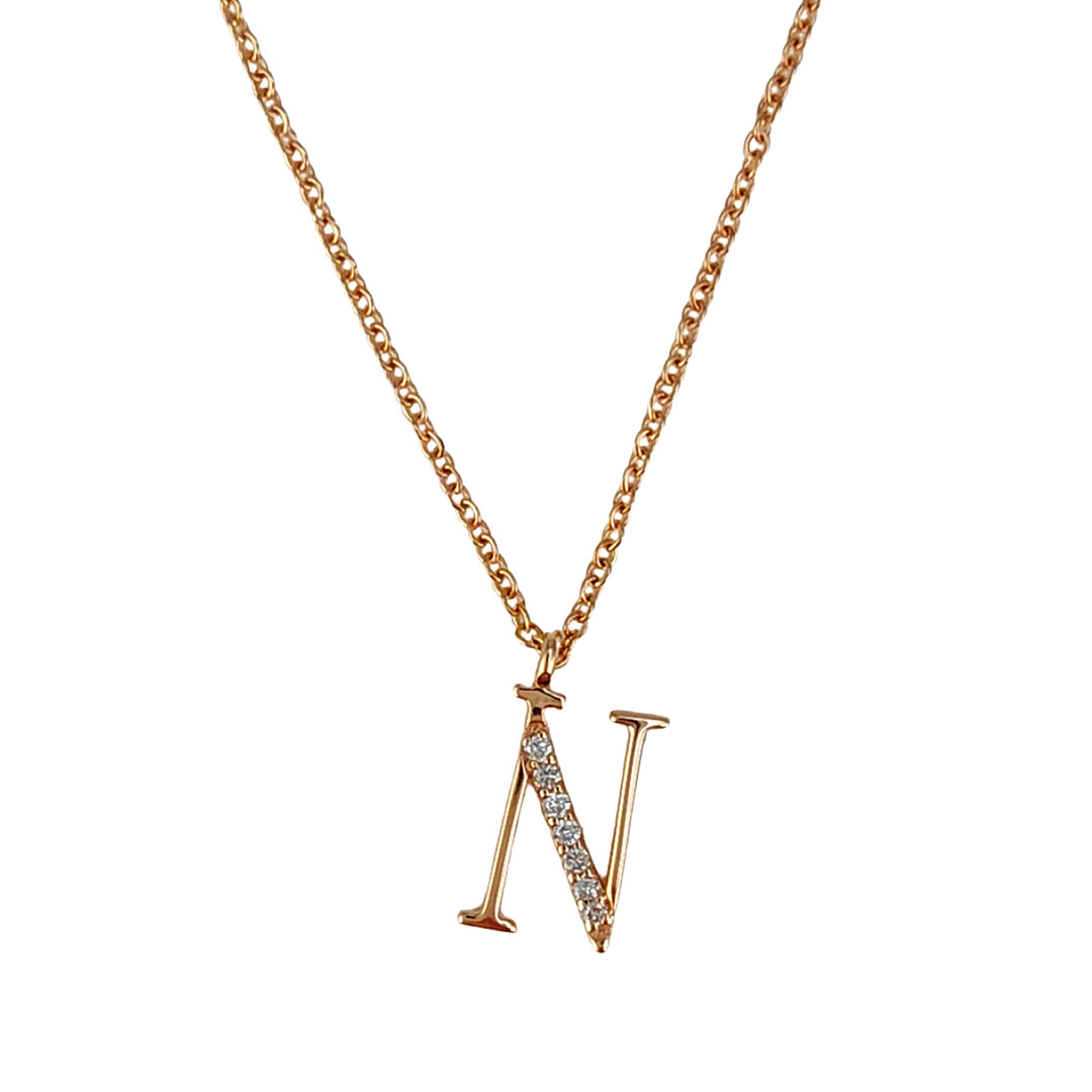 Golay cl 18k lettre n grand diam. Or rose 0,04 ct GDGFNO3