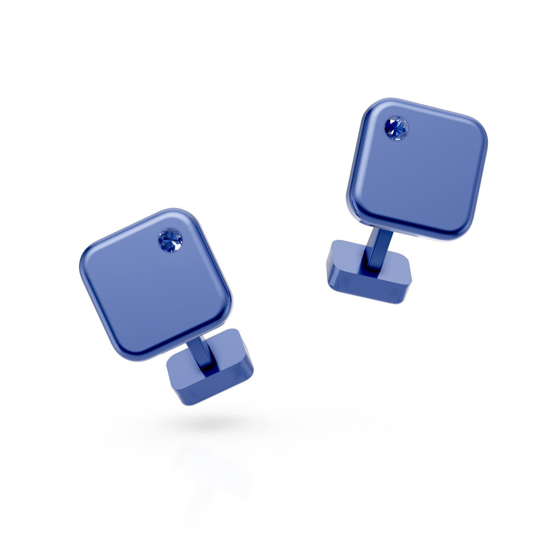 World Diamond Group blaue Titan-Saphir-Sockel-Manschettenknöpfe GGEM001ZABL