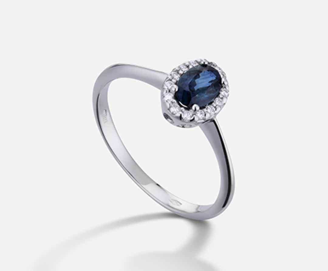 Nihama un saphir ovale 18 carats 6x4 ct.0.40 dia ct.0.09 NA5115O4ZFD