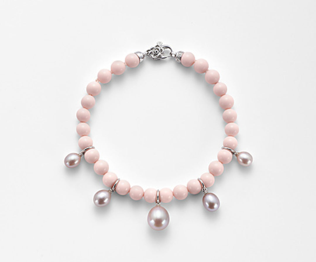 Mikiko br ag925 fw mu drop 5,5/6 6,5/7 8/8,5 agglomerato di corallo rosa 6mm MB7372A4CORALLO