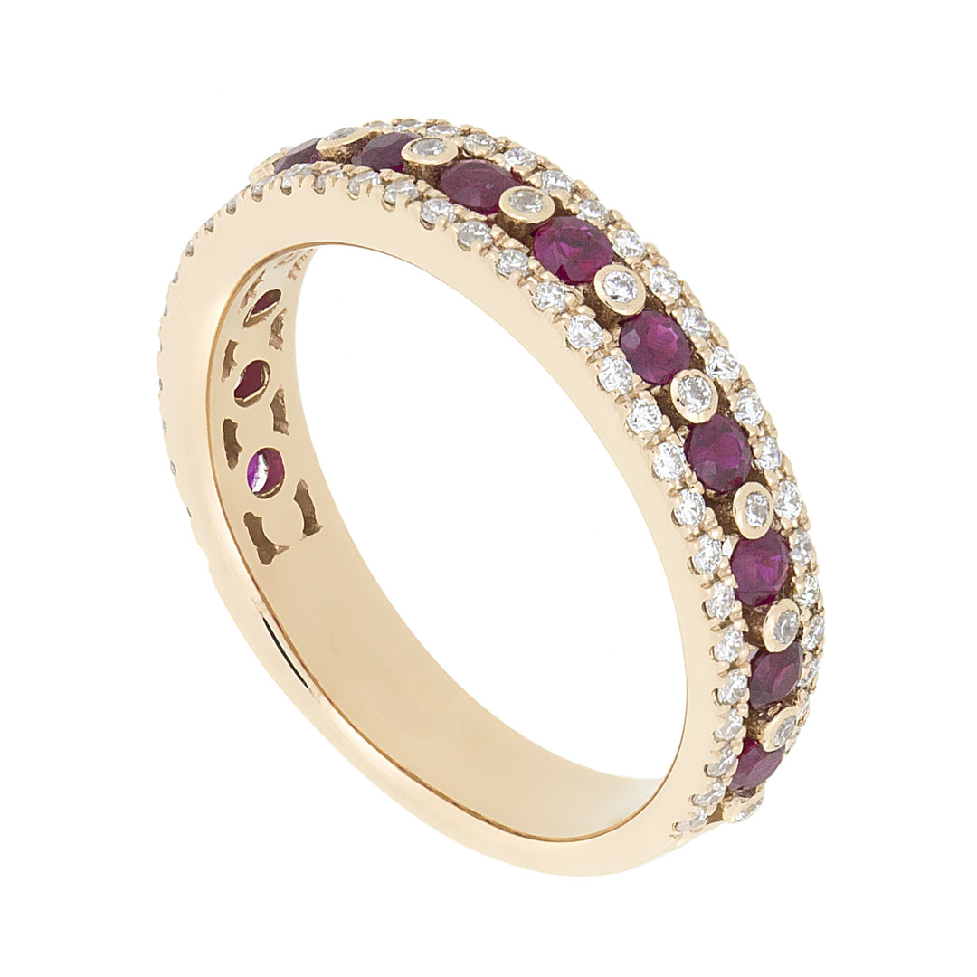 Golay půlkulatý prsten s diamanty a rubíny AFMG001WDIRUR-16147110045