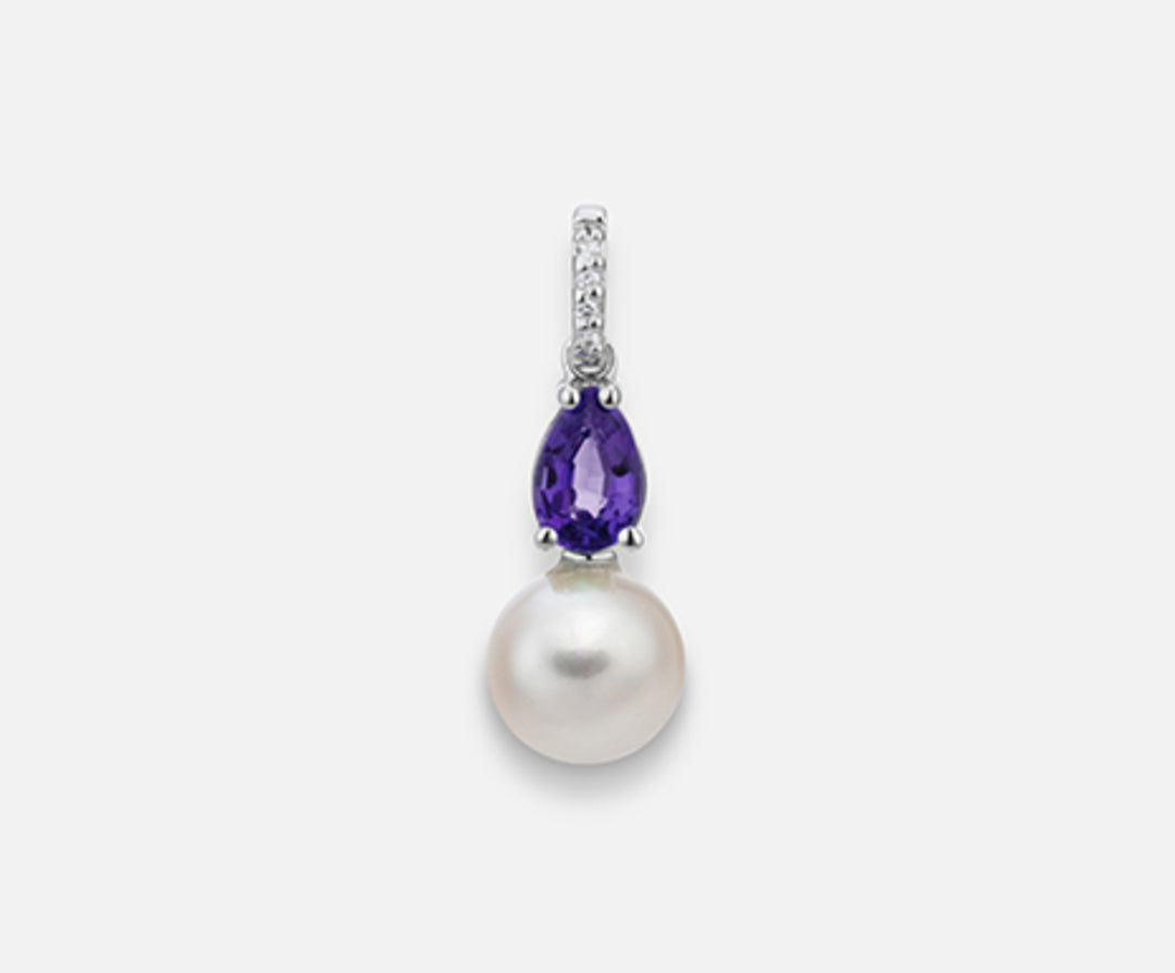 Nihama pe 18k fw 7.5/8 ametyst drop 6x4 ct.0.36 dia ct.0.015 NP0391O4FABI075