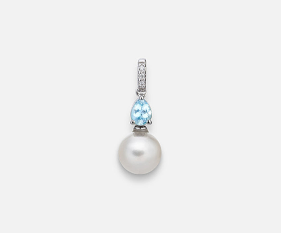 Nihama pe 18k fw 6.5/7 akvamariini drop 4x3 ct.0.13 dia ct.0.01 NP0389O4FABI065-AM