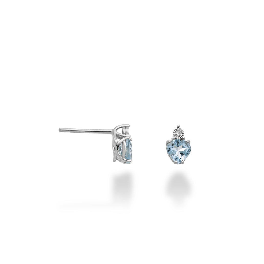 Mikiko or 9k aquamarine heart 5x5 with diamond MO5178R4AM