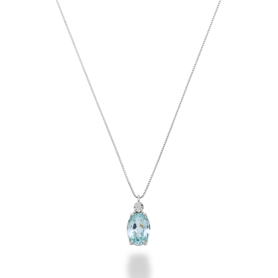 Mikiko cl 18k tormalina paraiba ovale 7x5 con diamantino MD5186O4PAR