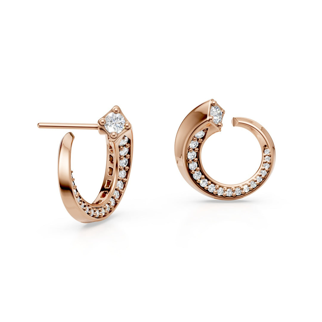 Golay centrala roséguld spiralörhängen på 0,09ct OF050RDI-23335110060