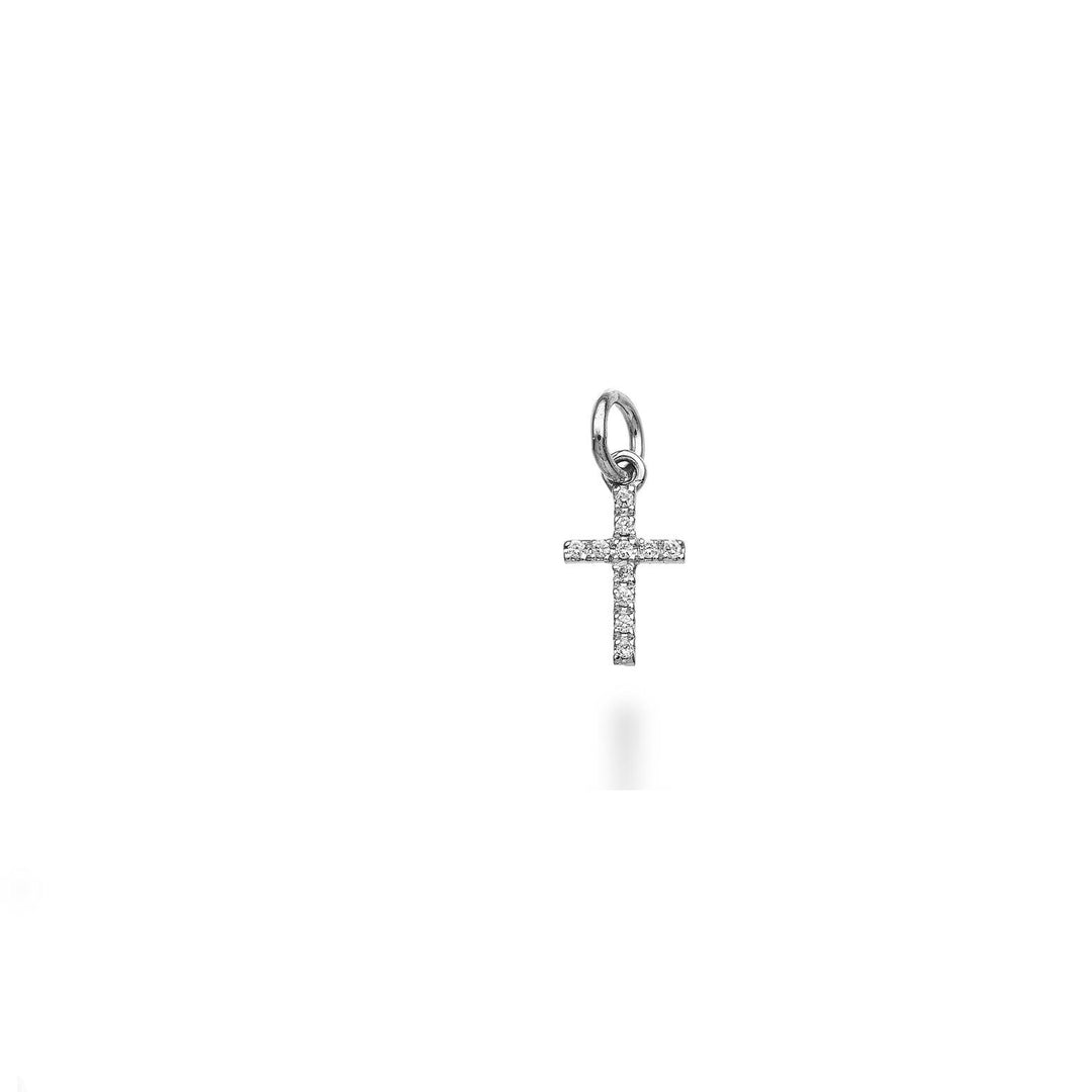 World Diamond Group 18k valkokultainen ristiriipus halk. ct.0,04 GCROCE04PENO4