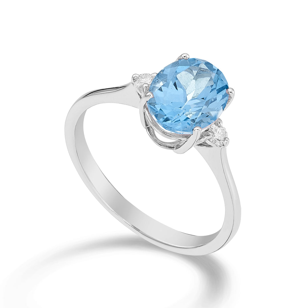 Nihama 18k oválný modrý topaz 7x9 ct.2,10 pr. ct.0,08 NA5143O4TPAZ