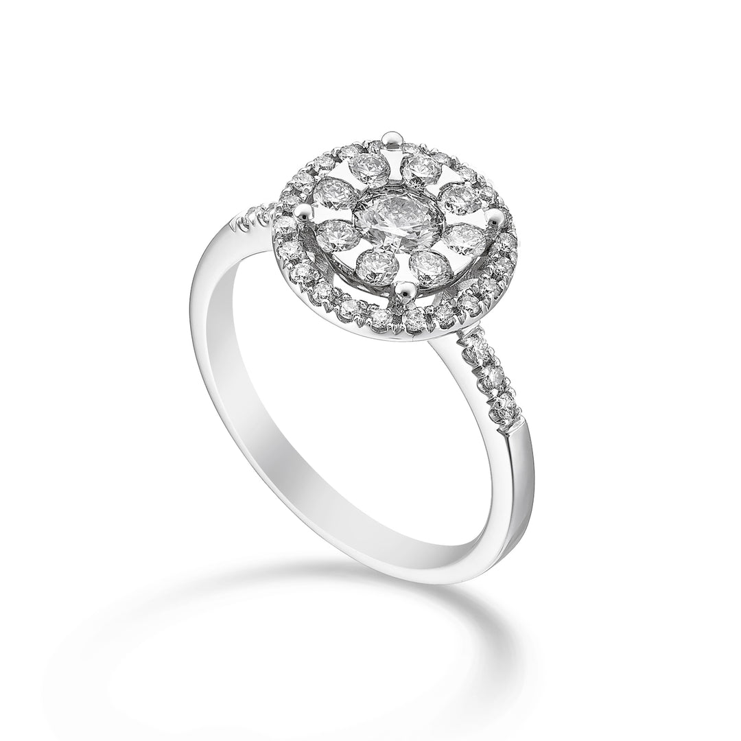 Golay multi-stone ring cen 0.23 ct shank and recessed holder AMPC006DI023-24155110037