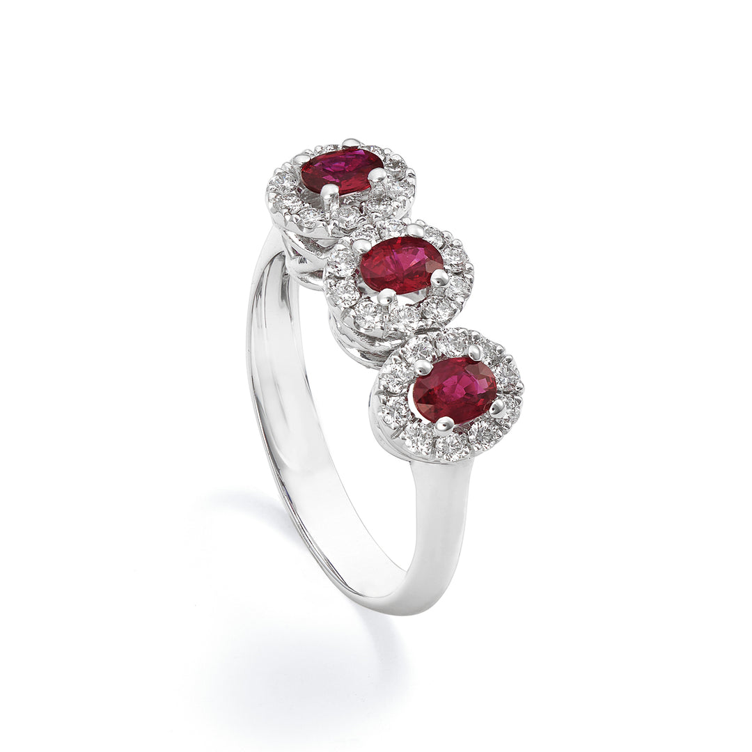 Golay-Trilogie-Ring mit ovalen Rubinen 4x3 mit Diamanten ACL3122DIRU34-24030110105
