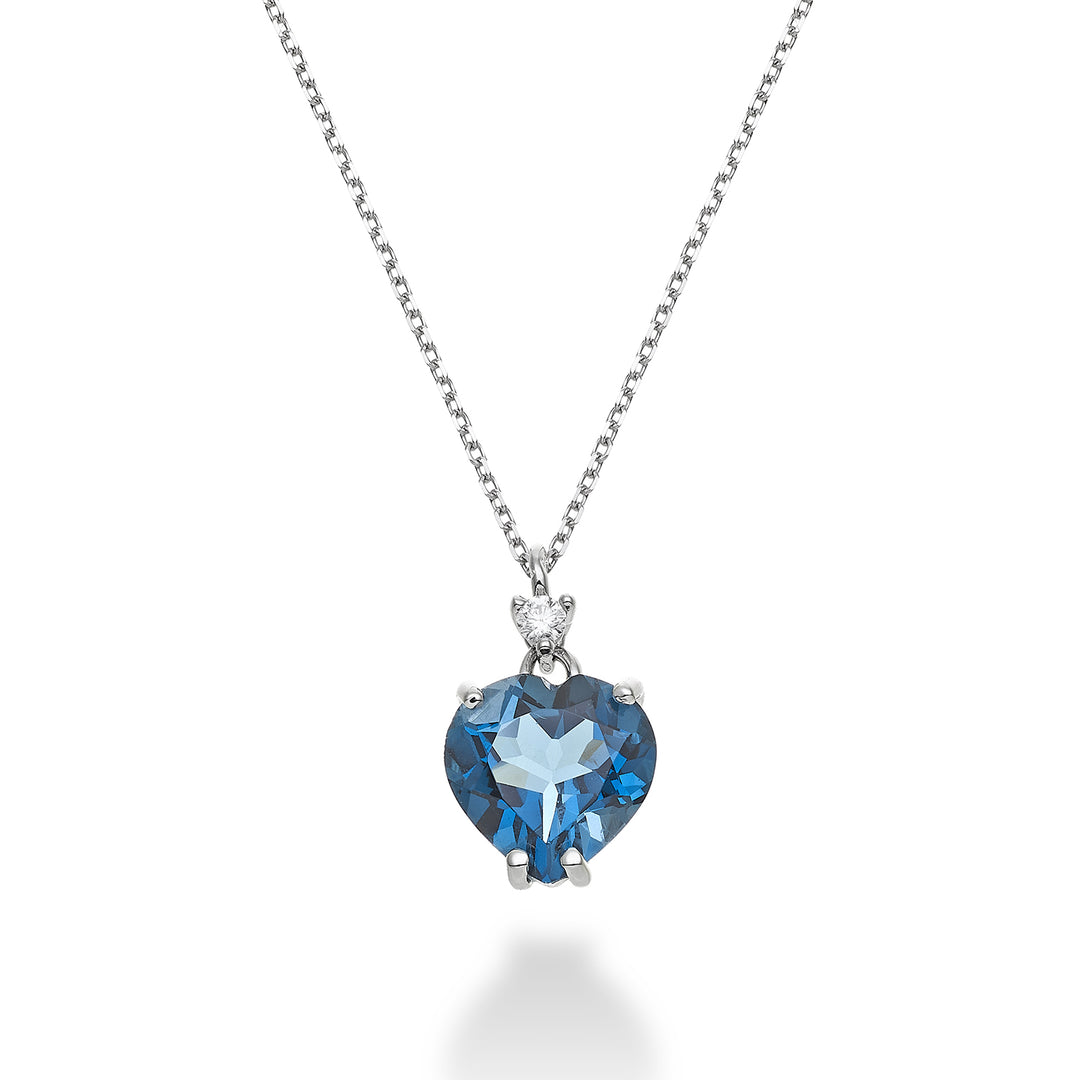 Mikiko cl 18k London blue topaz serce 8x8 ct.2,00 śr. ct.0,025 MPCL198DITPBL88O4