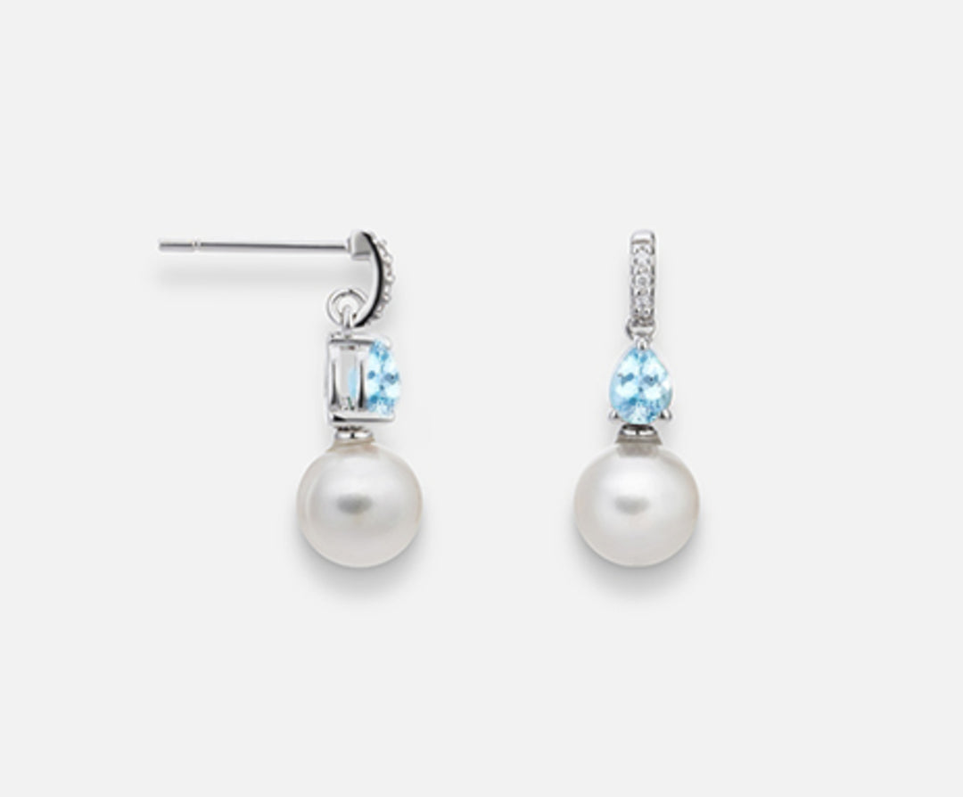 Nihama nebo 18k fw 6.5/7 akvamarín drop 4x3 ct.0.26 dia ct.0.02 NO1524O4FABI065-AM