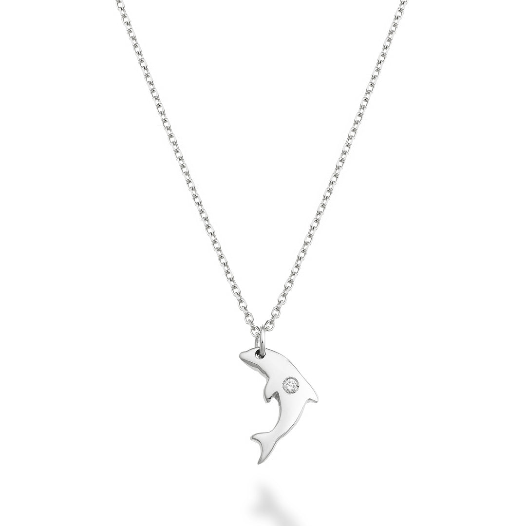 Mikiko cl 18-karatowy delfin 0,01 ct białe złoto MD5136O4BR001