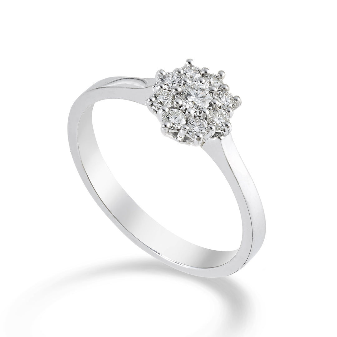 World Diamond Group centrale diamanten ster pave ring ct. 0,08 APV012DI1-22339110025