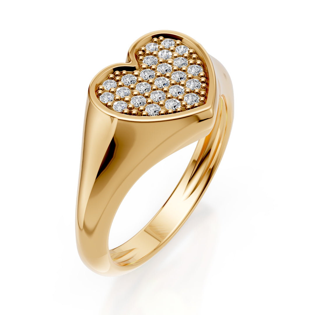 World Diamond Group anello mignolo cuore mis10 con diamanti oro giallo ACH004DIG-24071110001