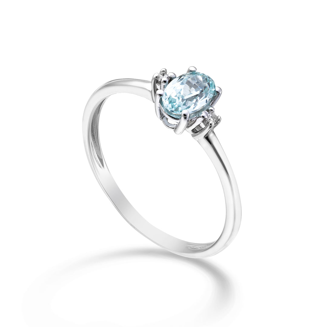 Mikiko 18k oválný paraiba turmalín 6x4 ct.0,70 pr. ct.0.02 MA5072O4PAR
