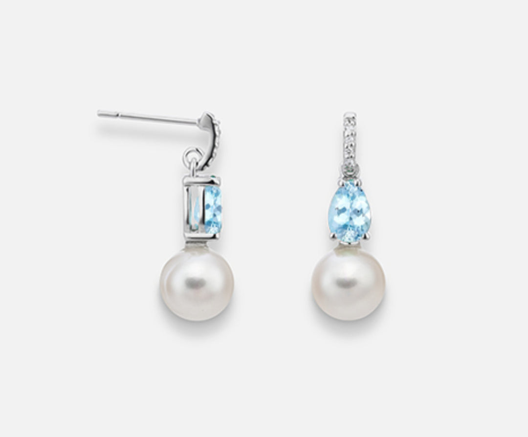 Nihama oder 18k fw 7,5/8 Aquamrina Tropfen 6x4 ct.0,60 Dia ct.0,03 NO1528O4FABI075-AM
