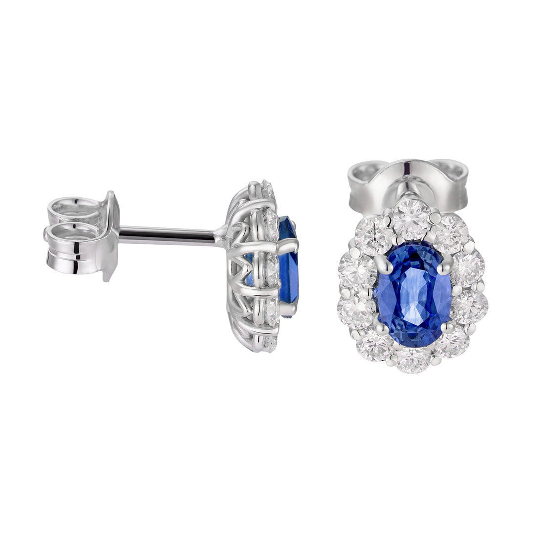 Golay 6x4 ovale oorbellen met saffier en diamant OCL042DIZB-26111110336