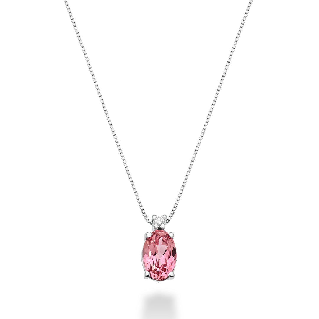 Mikiko cl 18k zaffiro rosa ovale 6x4 ct.0,60 diam. ct.0,01 MD5034O4ZFRP