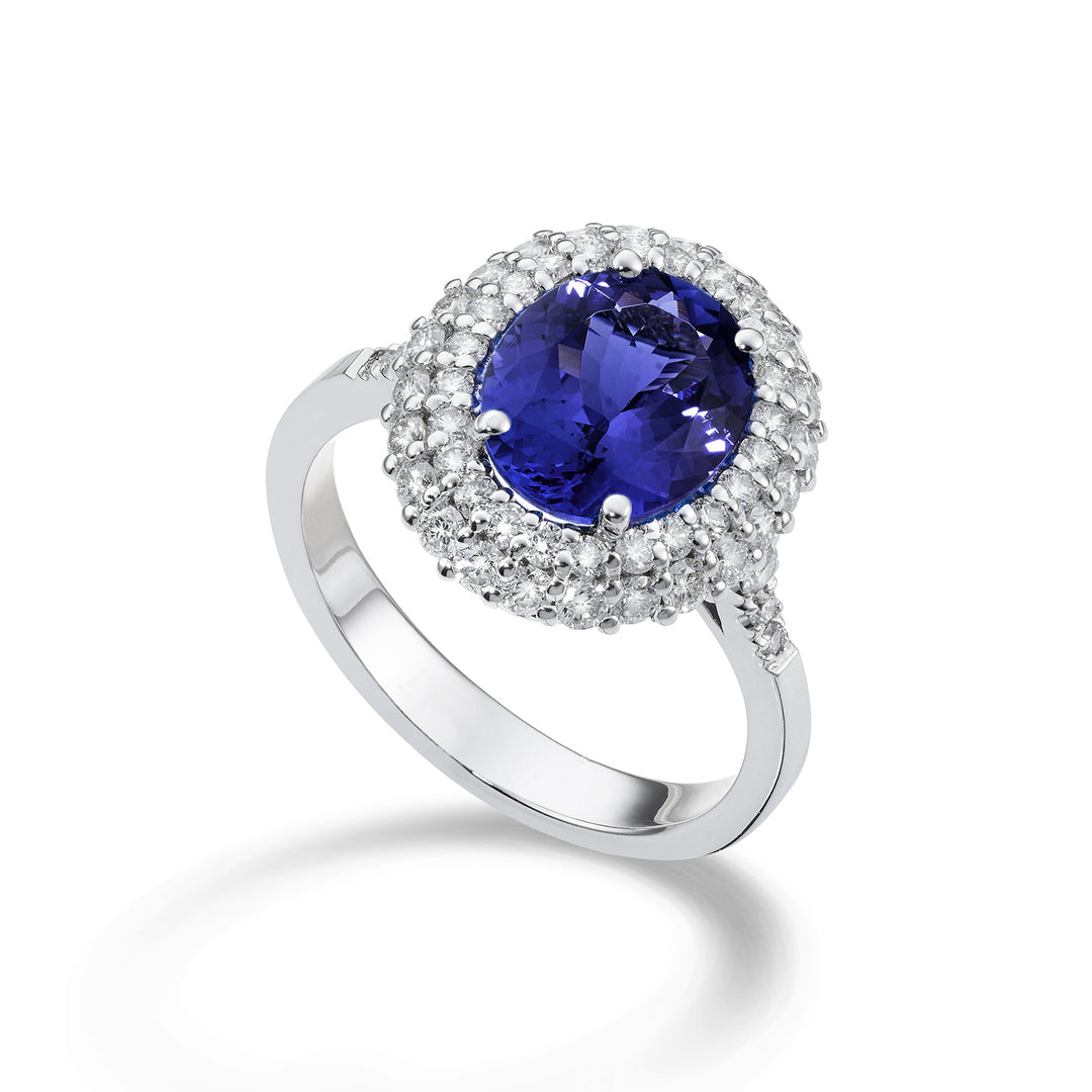 Bague ovale diamant et tanzanite Golay 8x10 ACLC137DTZ810-22178110059