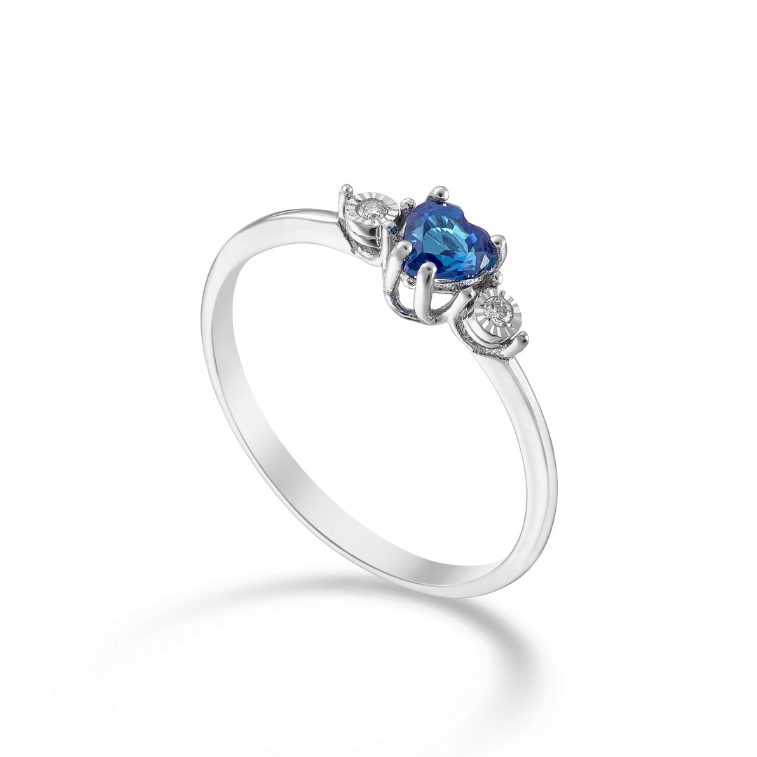 Nihama o inimă de safir de 9k 4x4 și diamante NA5202R4ZFR
