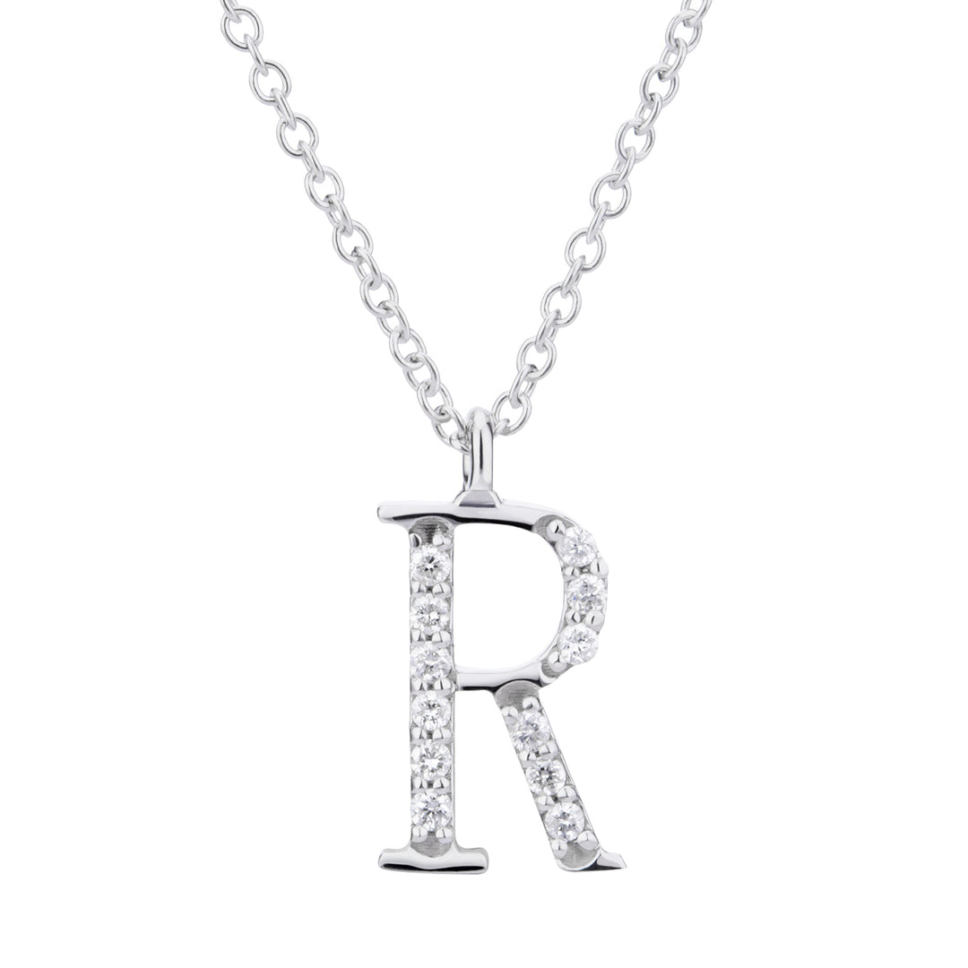 Golay cl 18k bokstav r stor diam. 0,06 ct vitguld GDGFRO4
