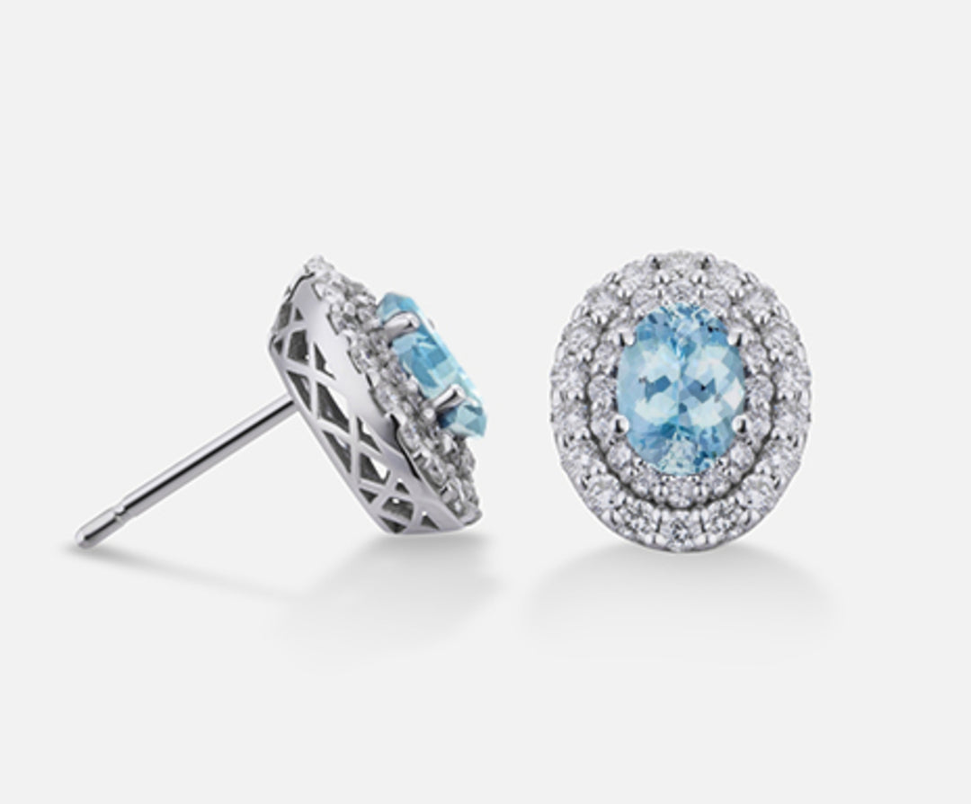 Nihama or 18k acquamarina ovale 6x4 ct.0,60 dia ct.0,66 NO5040O4AM
