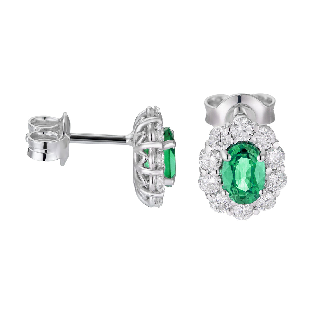 Golay 4x6 ovala smaragdörhängen och diamanter OCL042DISM-26111110333