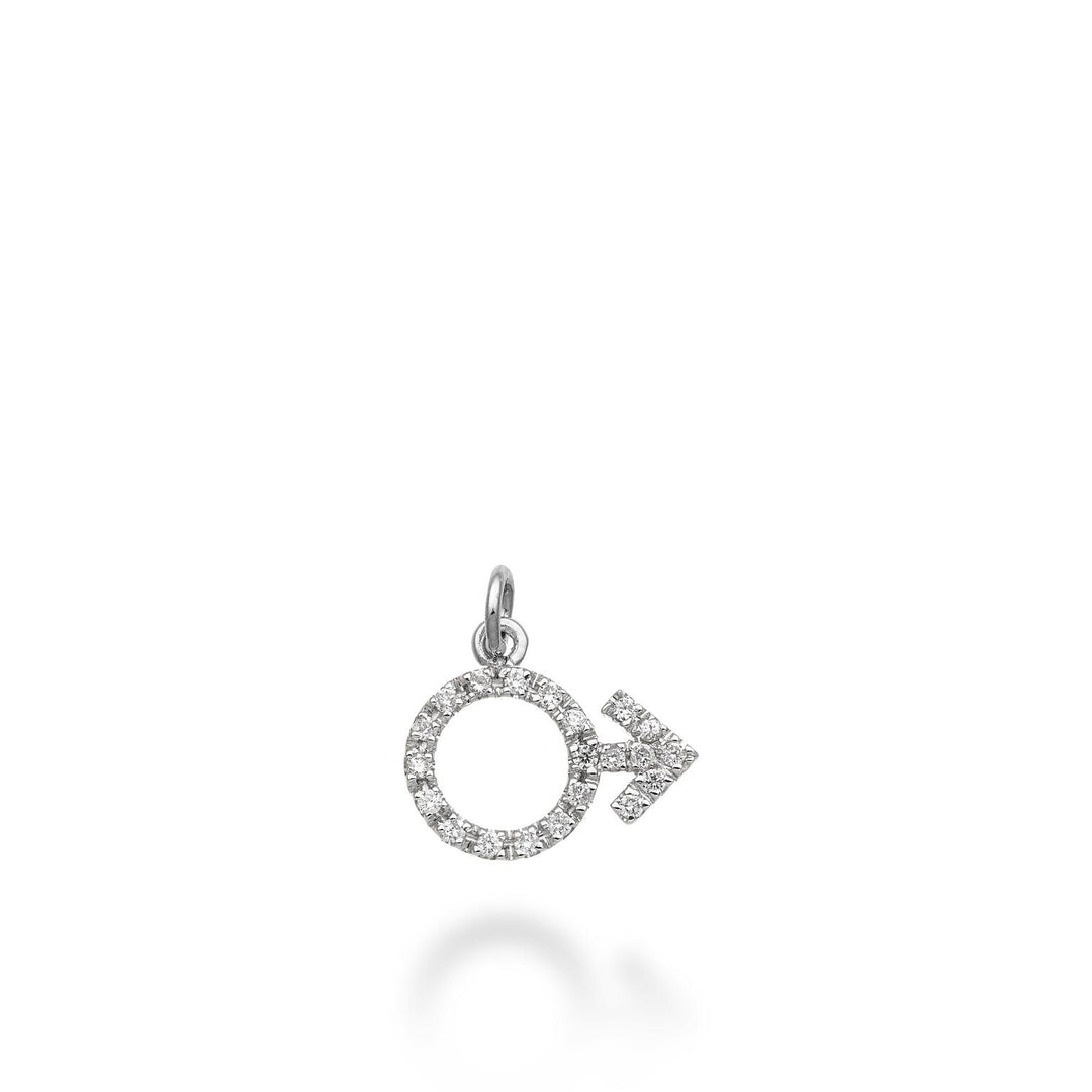 World Diamond Group mand symbol vedhæng 18k ct.0,16 g vs hvidguld GPEN216DIO4