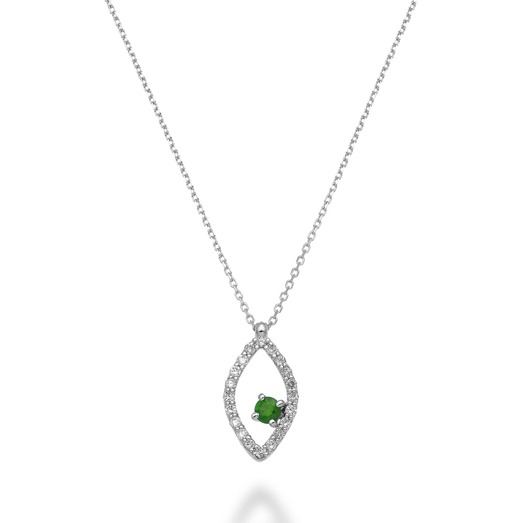 World Diamond Group cl 18k "olho" esmeralda n. ct.0,07 diâm. ct.0.15 GD5159O4SMN022