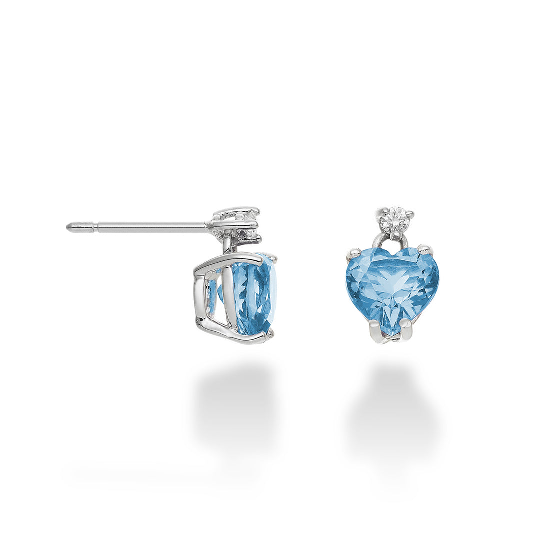 Nihama ή 18k μπλε τοπάζι καρδιά 6x6 ct.2,00 διάμ. ct.0,04 NOCL198DITPAZ66O4