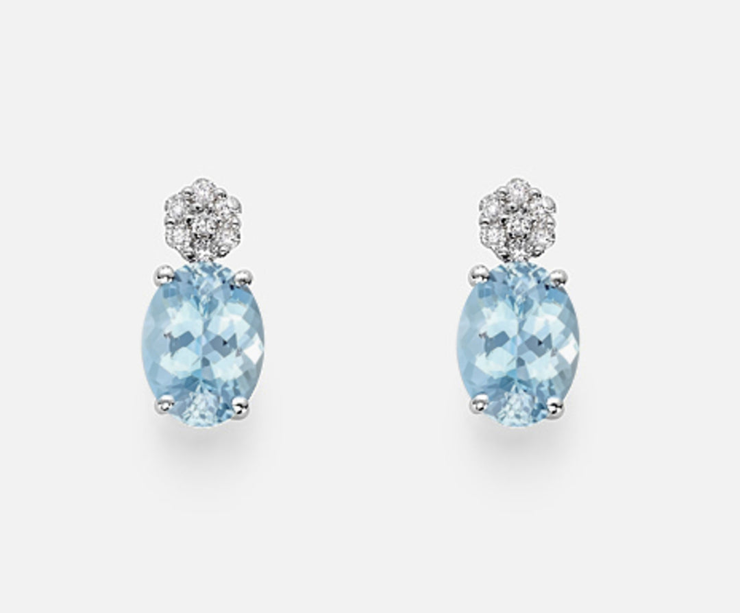 Mikiko lub 18-karatowy owalny akwamaryn 7x5 ct.1,00 śr. ct. 0,08 MO5014O4AM