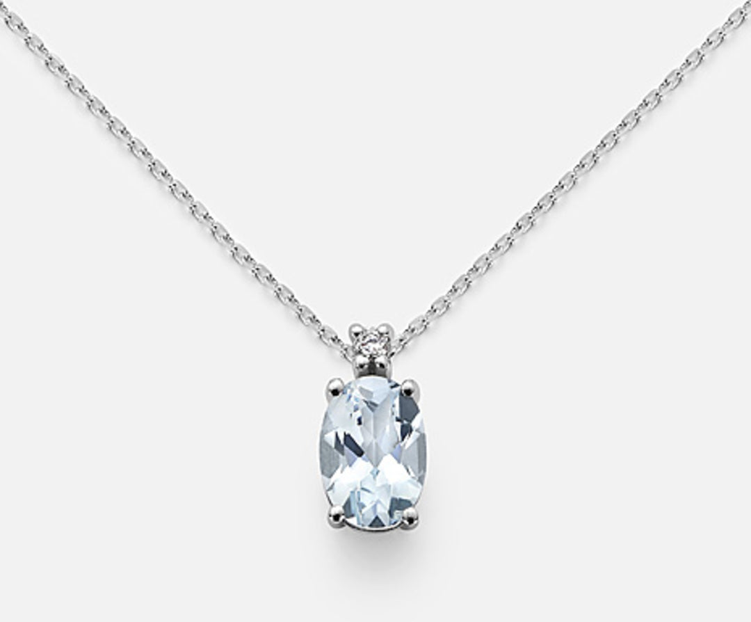 Mikiko cl 9k oval acvamarin 7x5 ct.0,50 diam. ct.0,015 MD5035R4AM